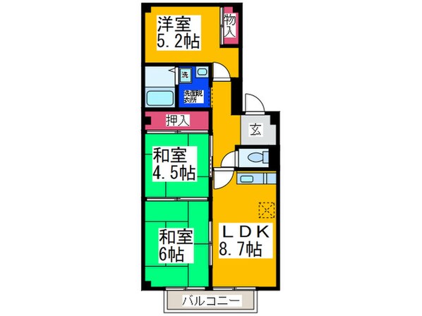 新栄プロパティー小山Ⅱの物件間取画像